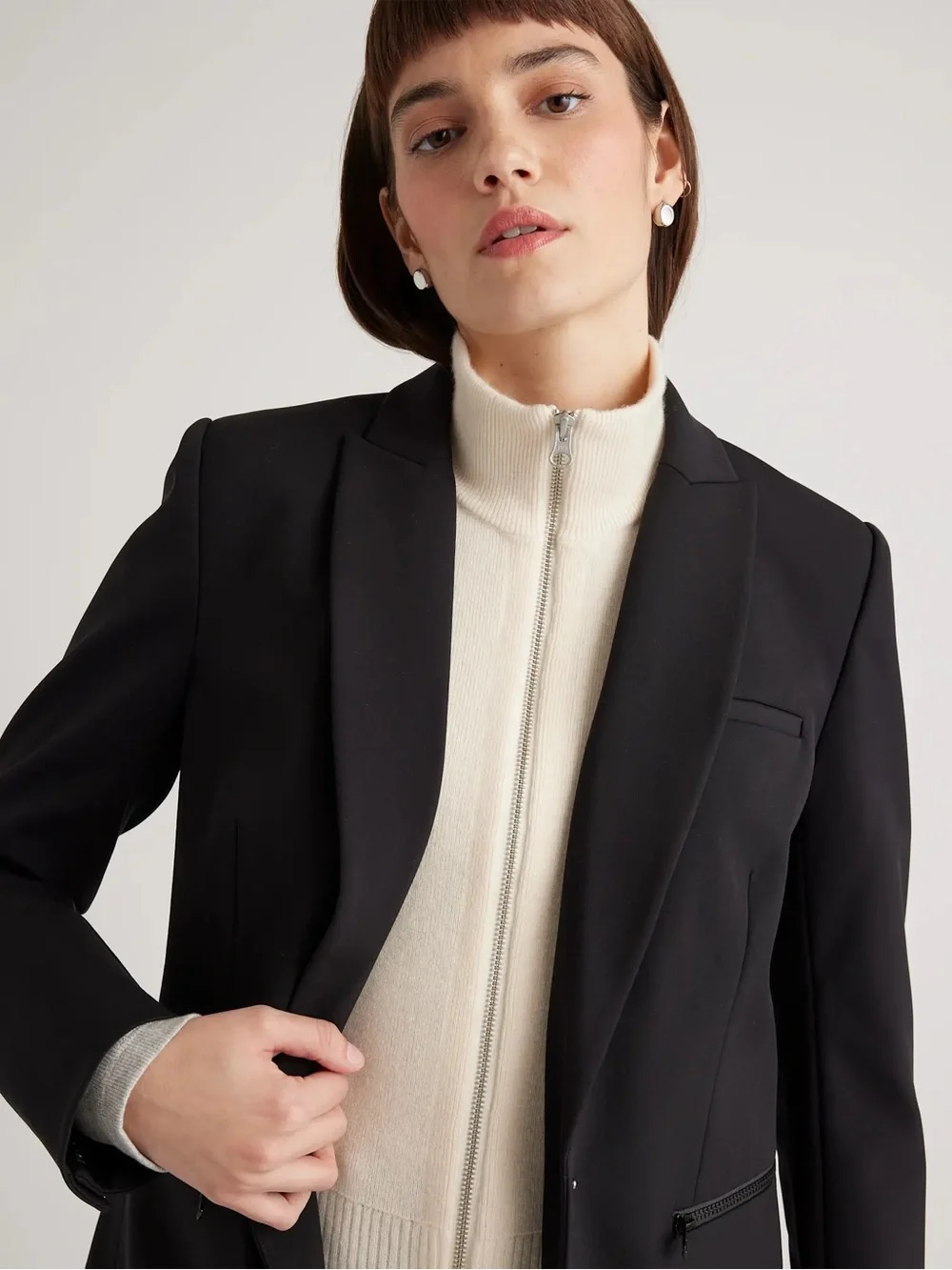 🆕 NWT Quince Cashmere Insert for Scuba Convertible Blazer Sz L/XL - Picture 7 of 9